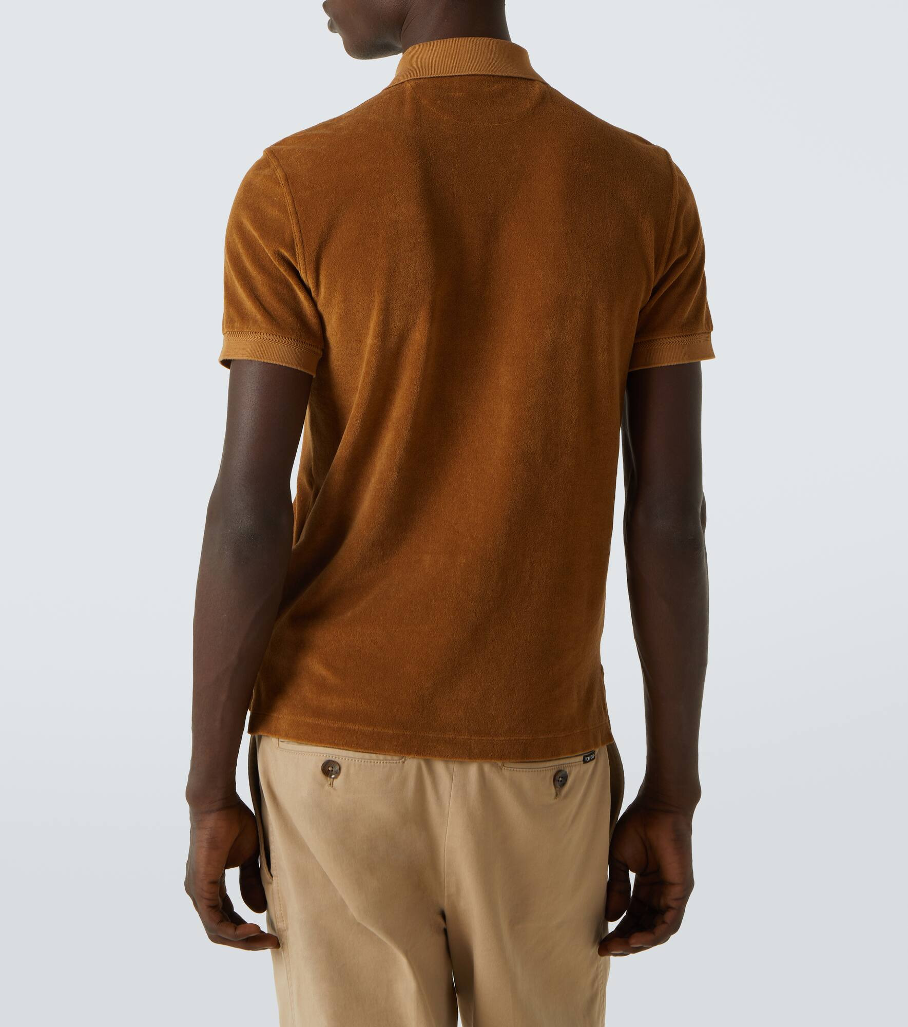 Cotton-blend terry polo shirt - 4