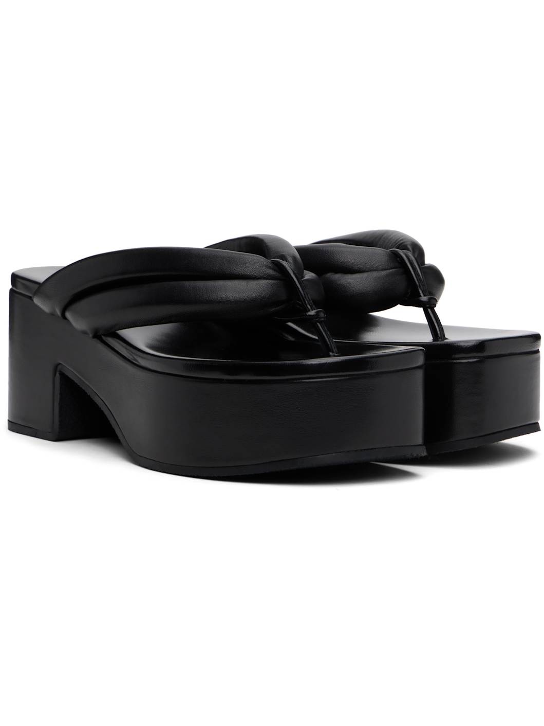 Black Platform Sandals - 4