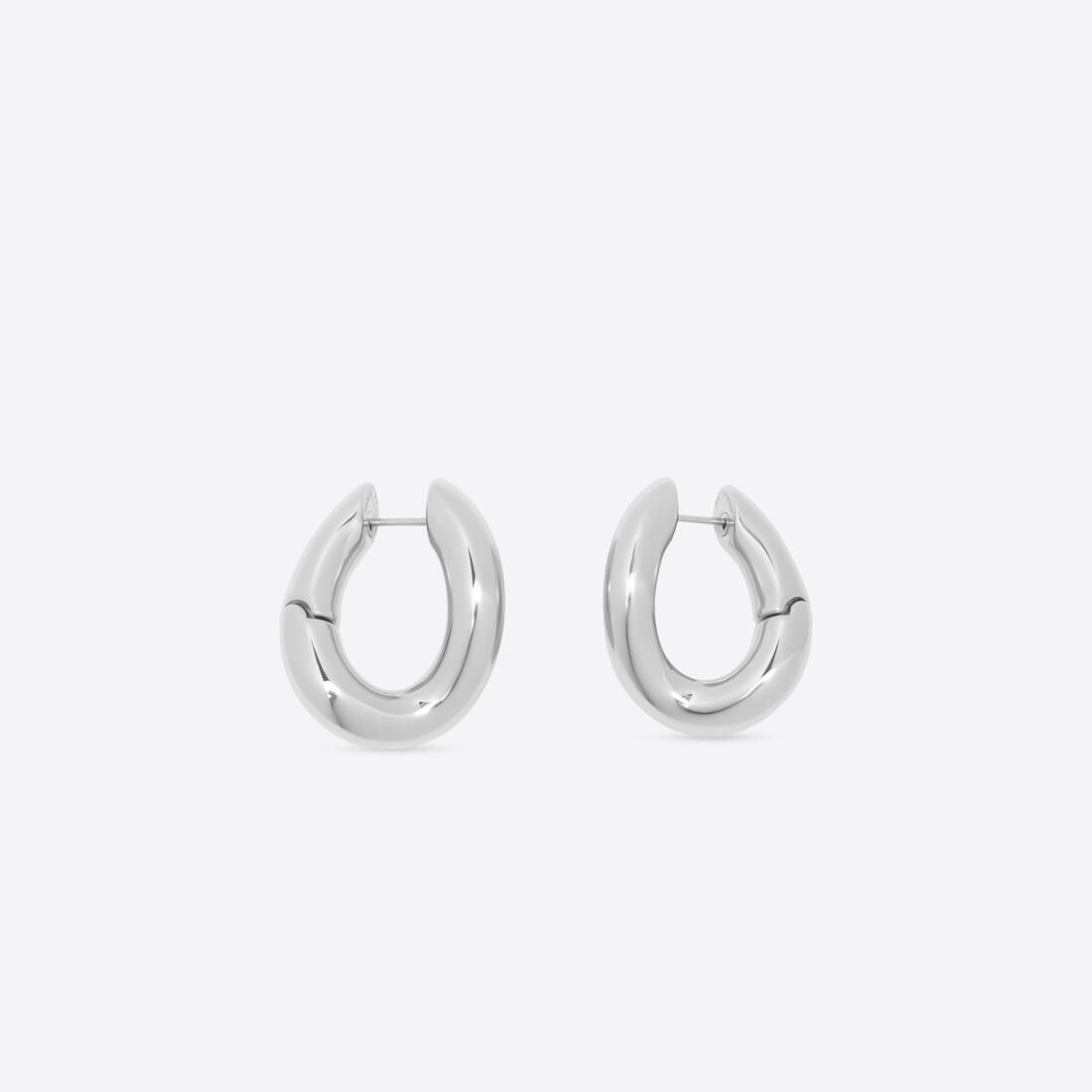 Women's Loop Earrings in Silver - 1