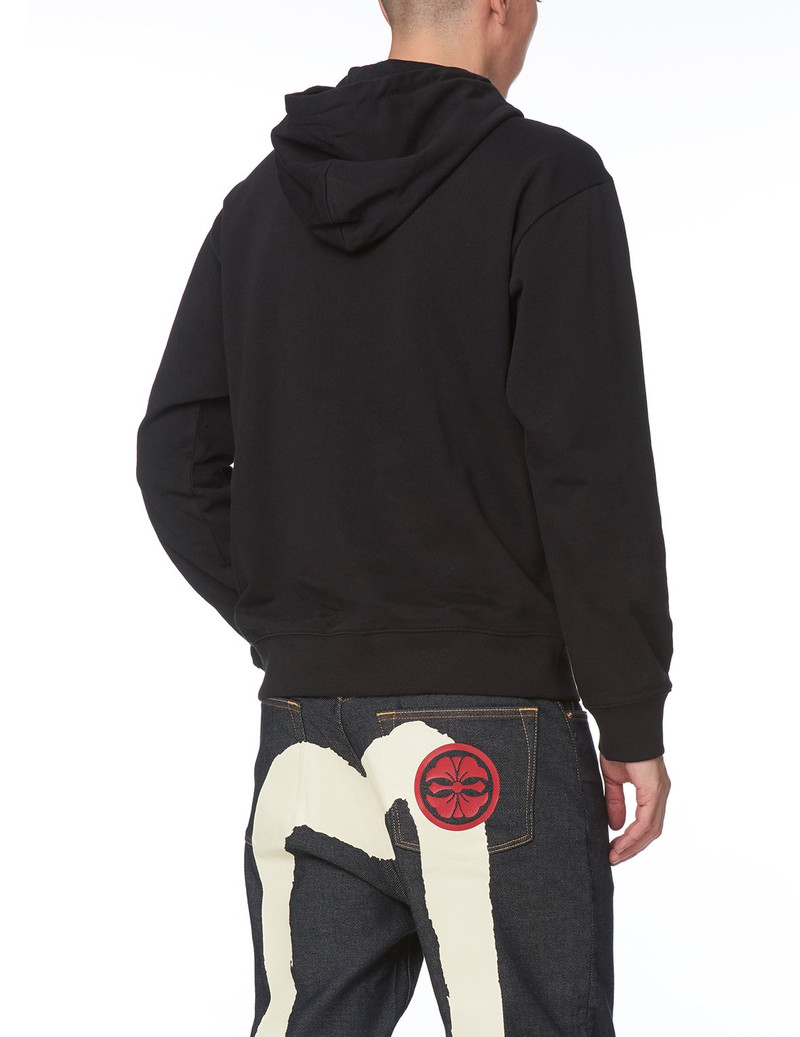 LION DANCE MASK BLACK EMBROIDERED HOODIE 2