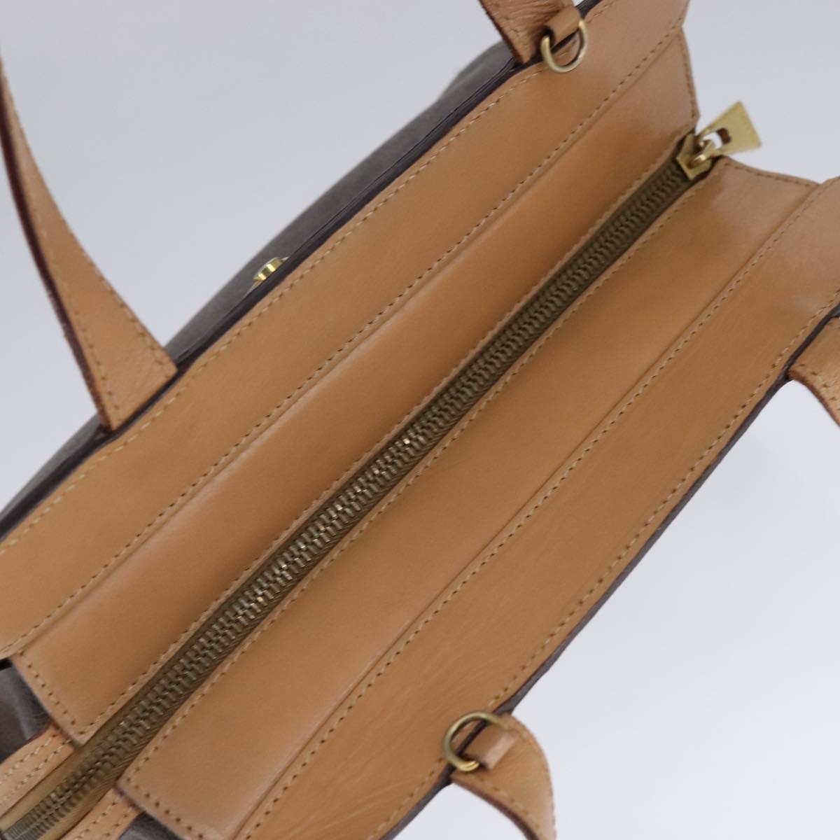 CELINE Macadam Canvas Hand Bag Pvc Leather Brown - 5