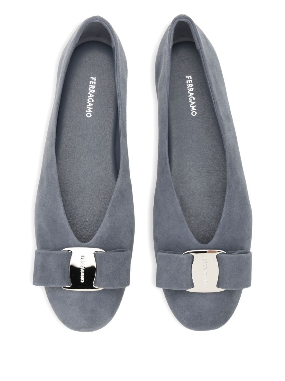 bow-embellished suede ballet flats - 3