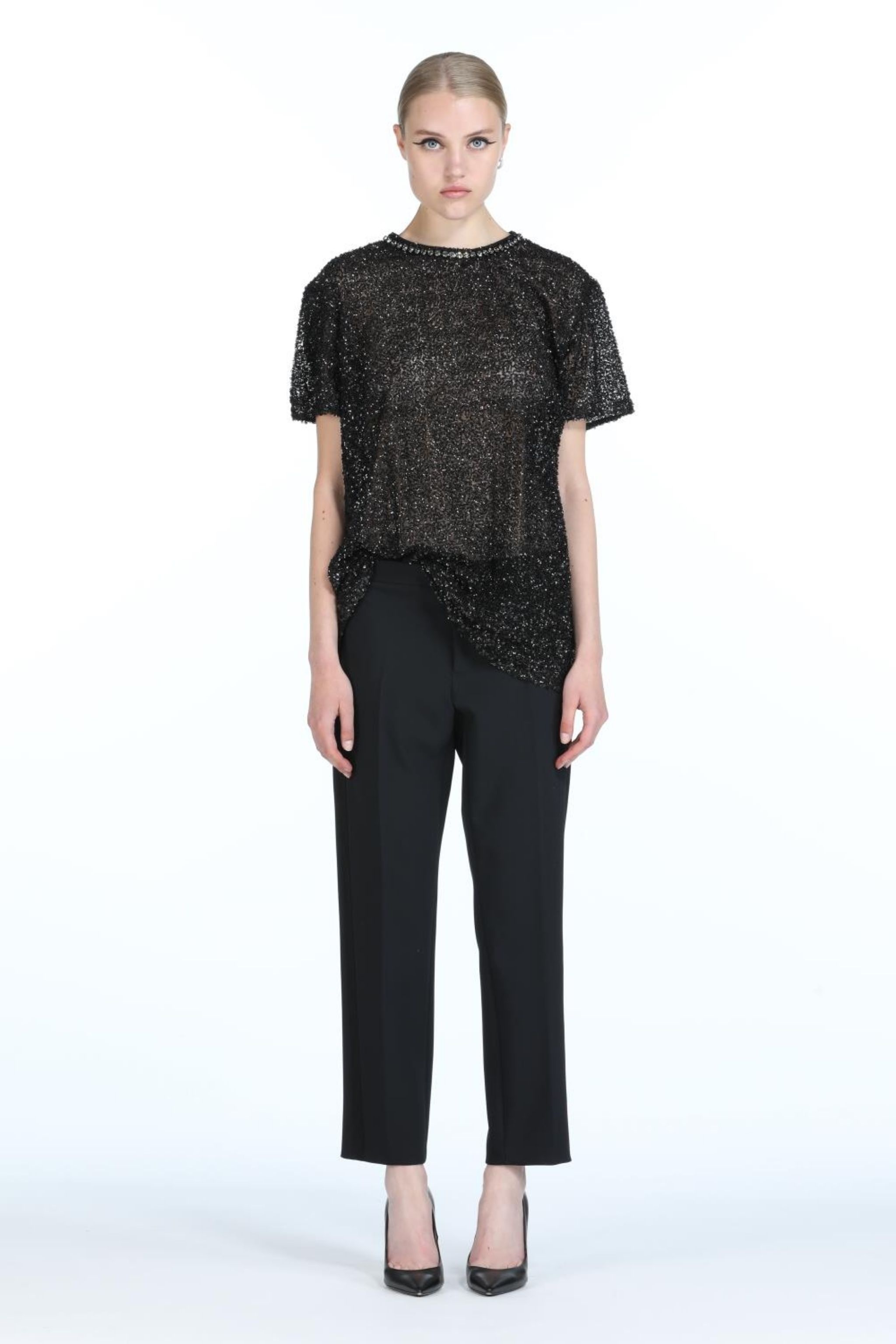 CRYSTAL-EMBELLISHED SEQUIN T-SHIRT - 4