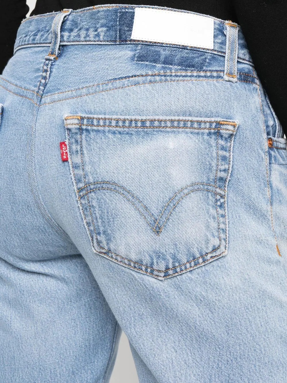 distressed straight-leg jeans - 5