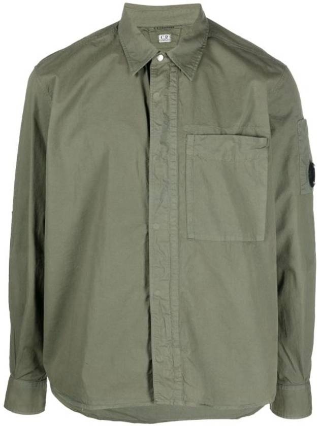 Gabardine Utility Long Sleeve Shirt Bronze Green - 1