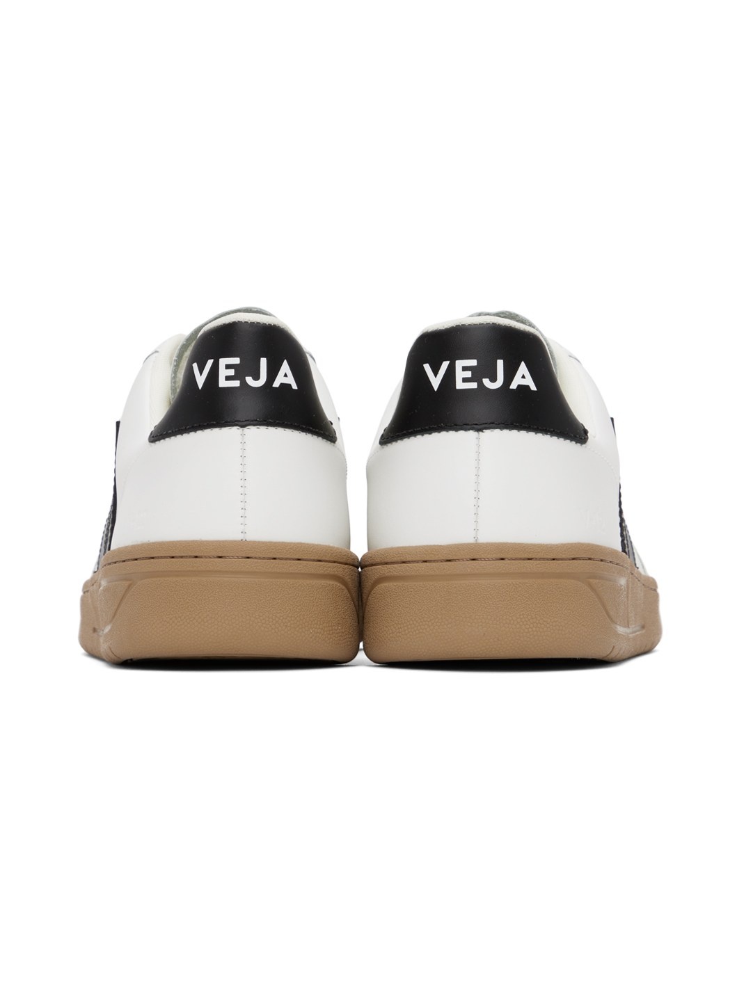 White & Black V-12 Leather Sneakers - 2