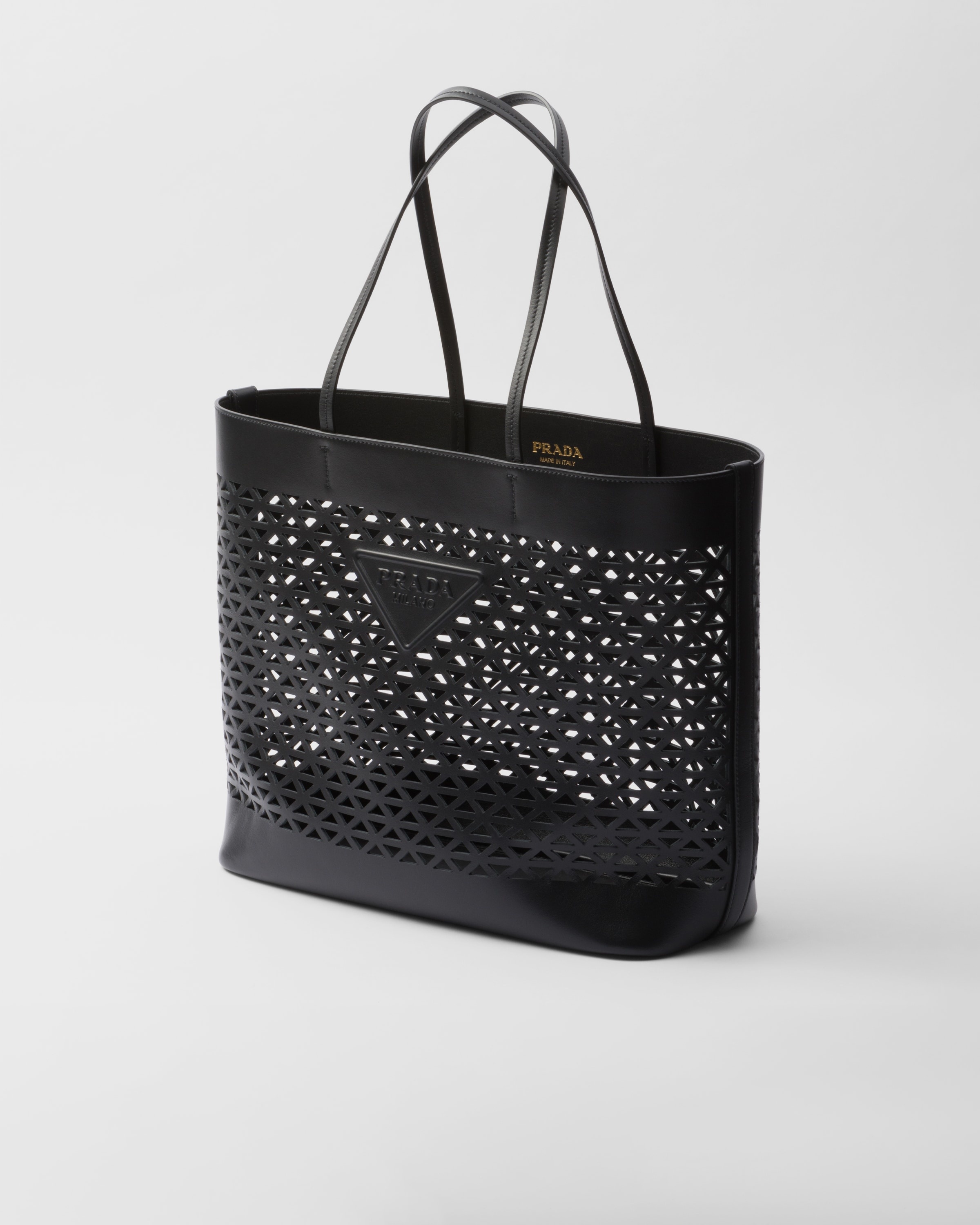 Large perforated leather tote bag - 2