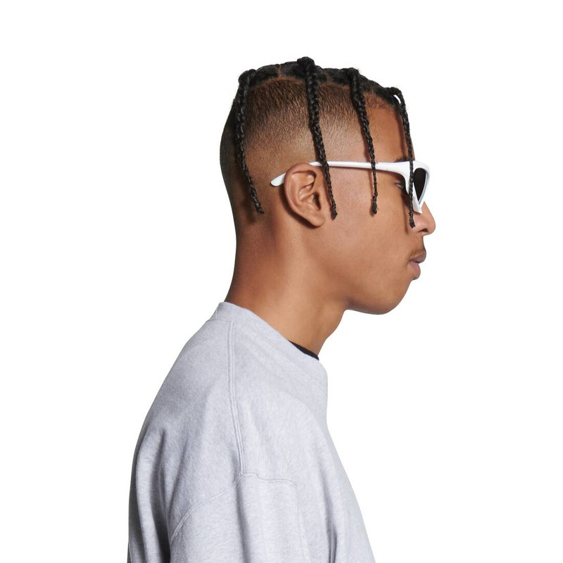 Bat Rectangle Sunglasses in White 6