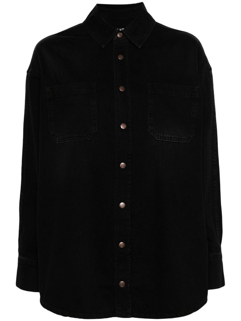 press-stud cotton shirt 1