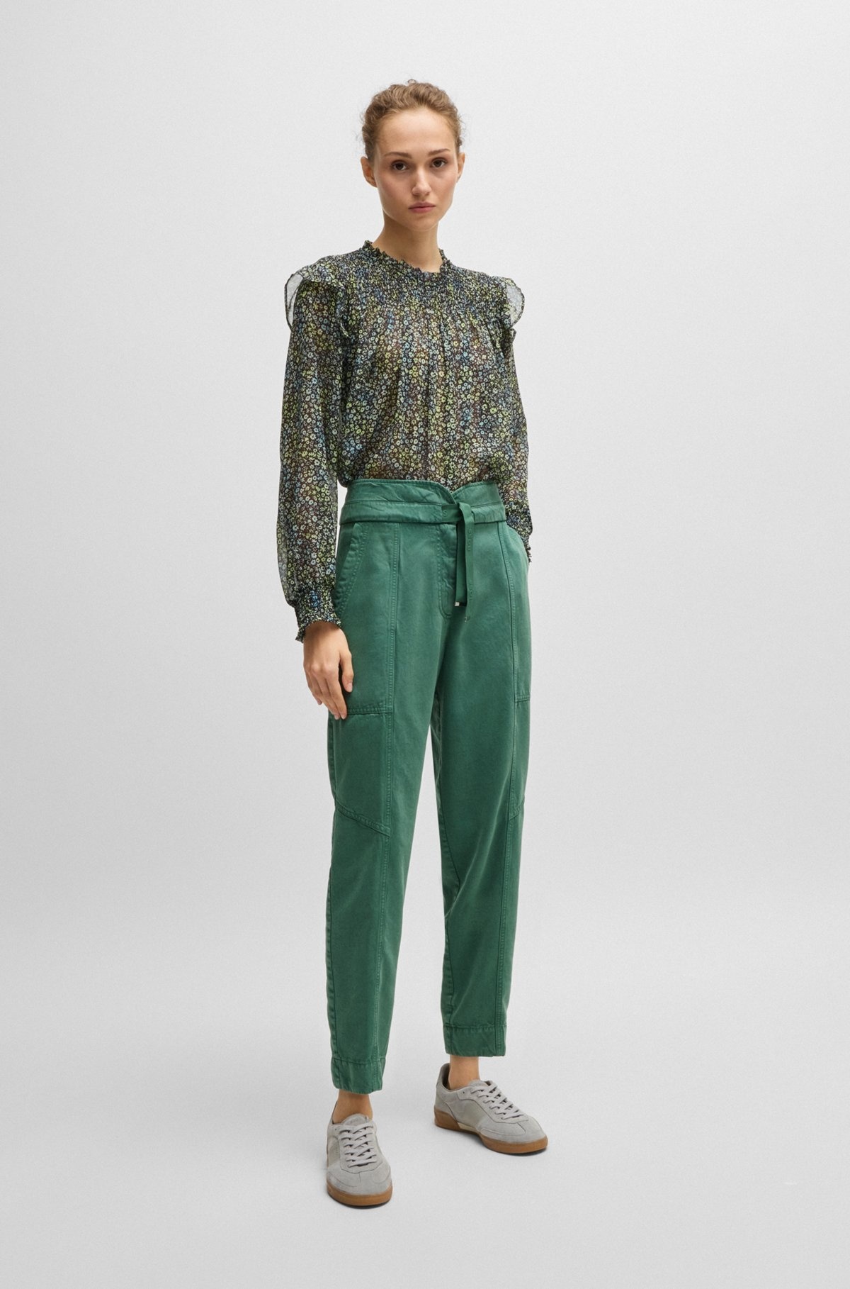 REGULAR-FIT TROUSERS WITH PAPERBAG WAIST - 3