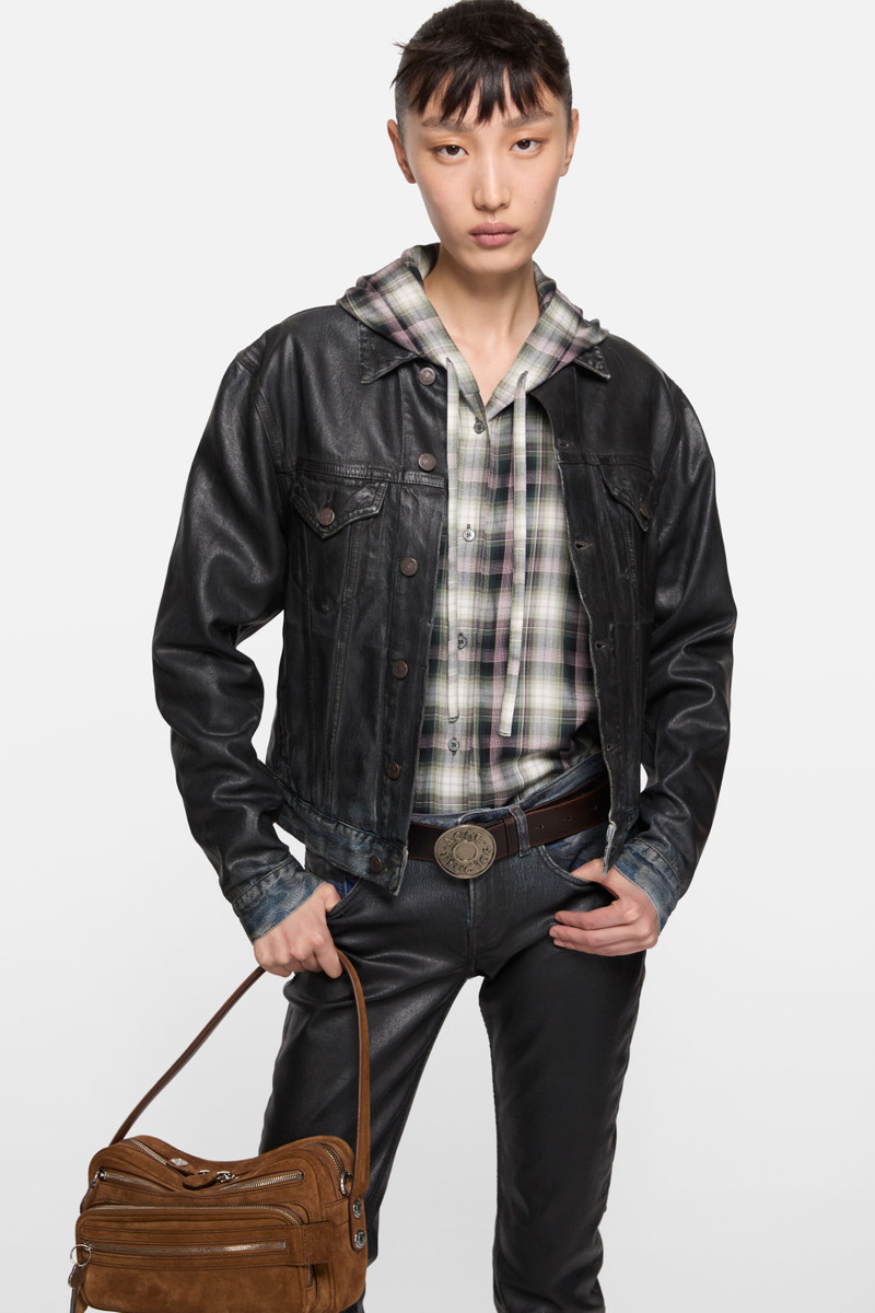 Coated denim jacket - Black 4