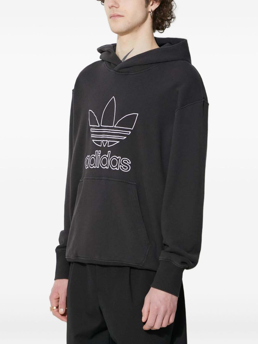 logo-embroidered hoodie - 3