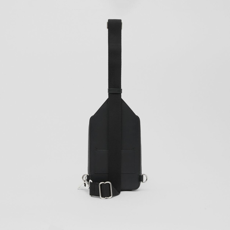 Monogram Motif Check and Leather Crossbody Bag 8