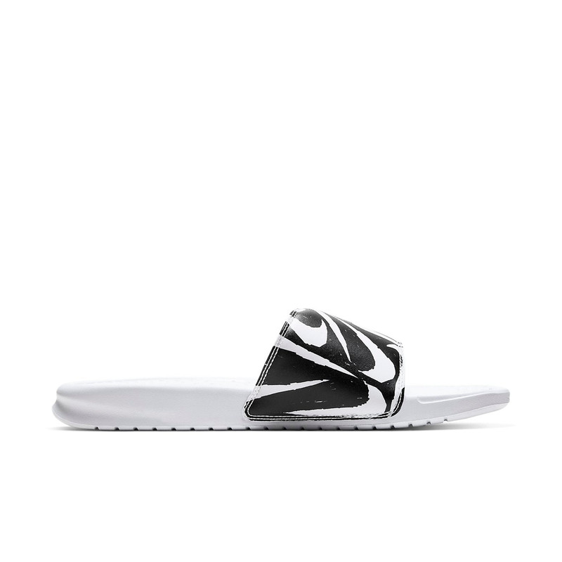 Nike Nike Benassi JDI Print Slide 'White Black Swoosh' 631261-106 outlook