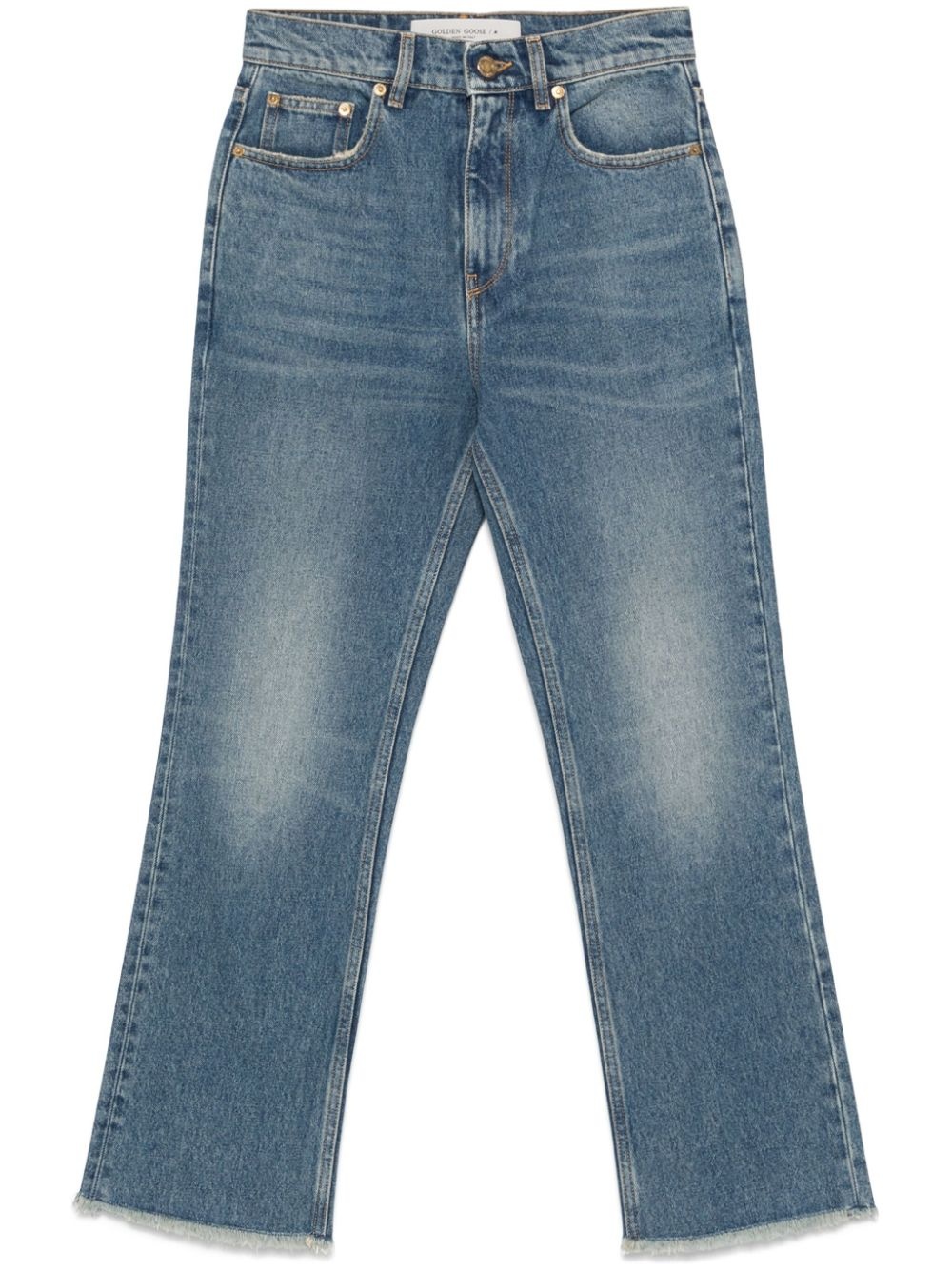 faded cropped jeans - 1