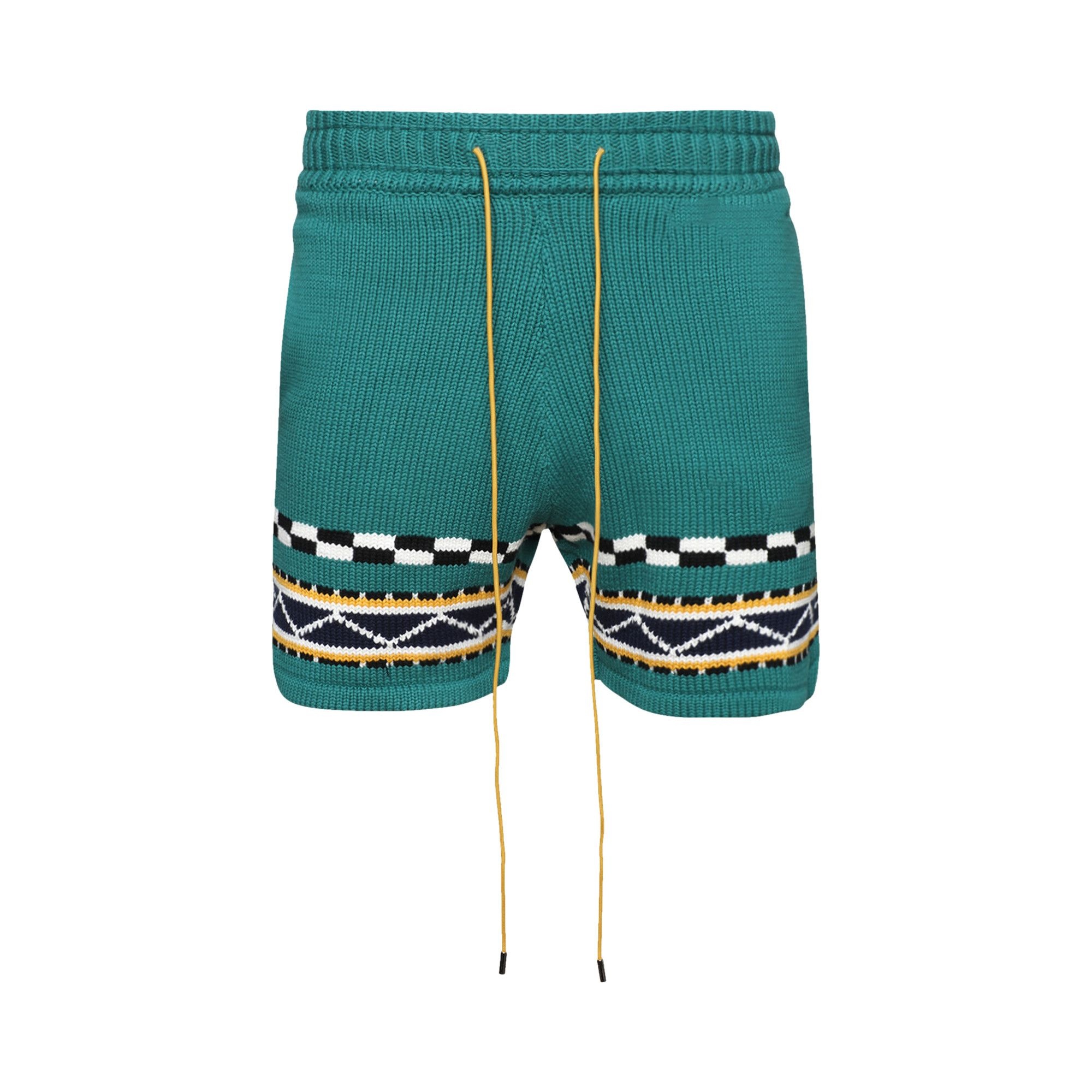 Rhude Bateau Knit Short 'Emerald/Creme/Navy' - 1