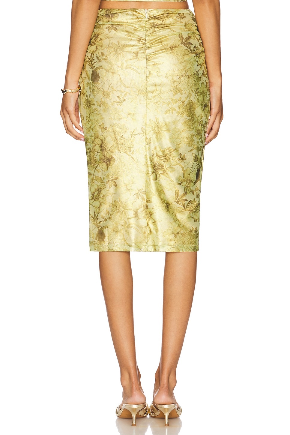 Printed Lame Midi Skirt - 4