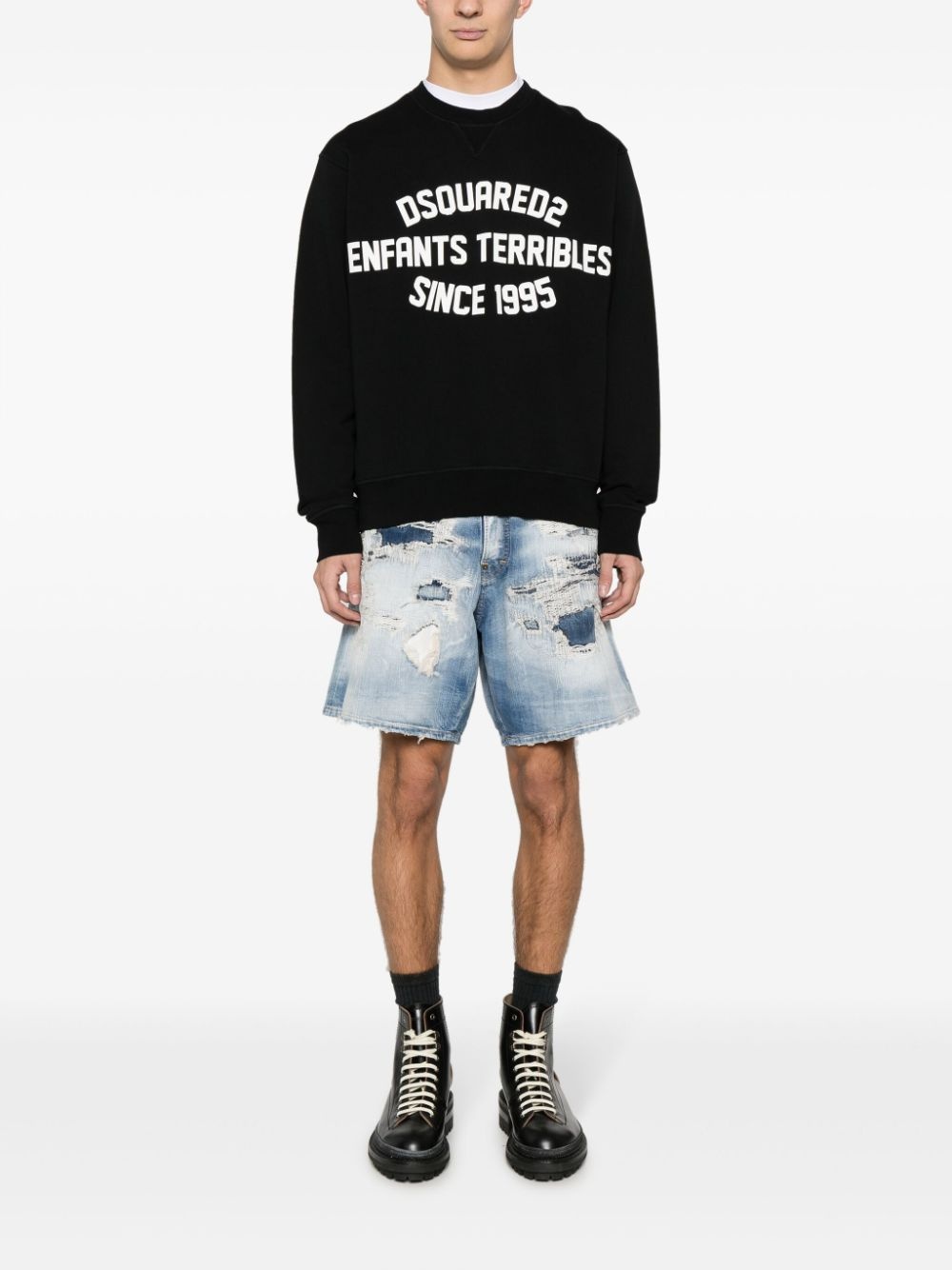 Shark Bite washed denim shorts - 2