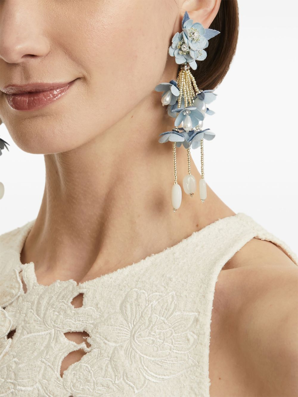 floral-drop earrings - 2