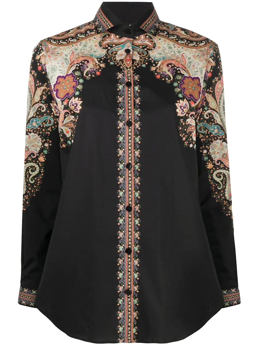 long-sleeved printed shirt - 1