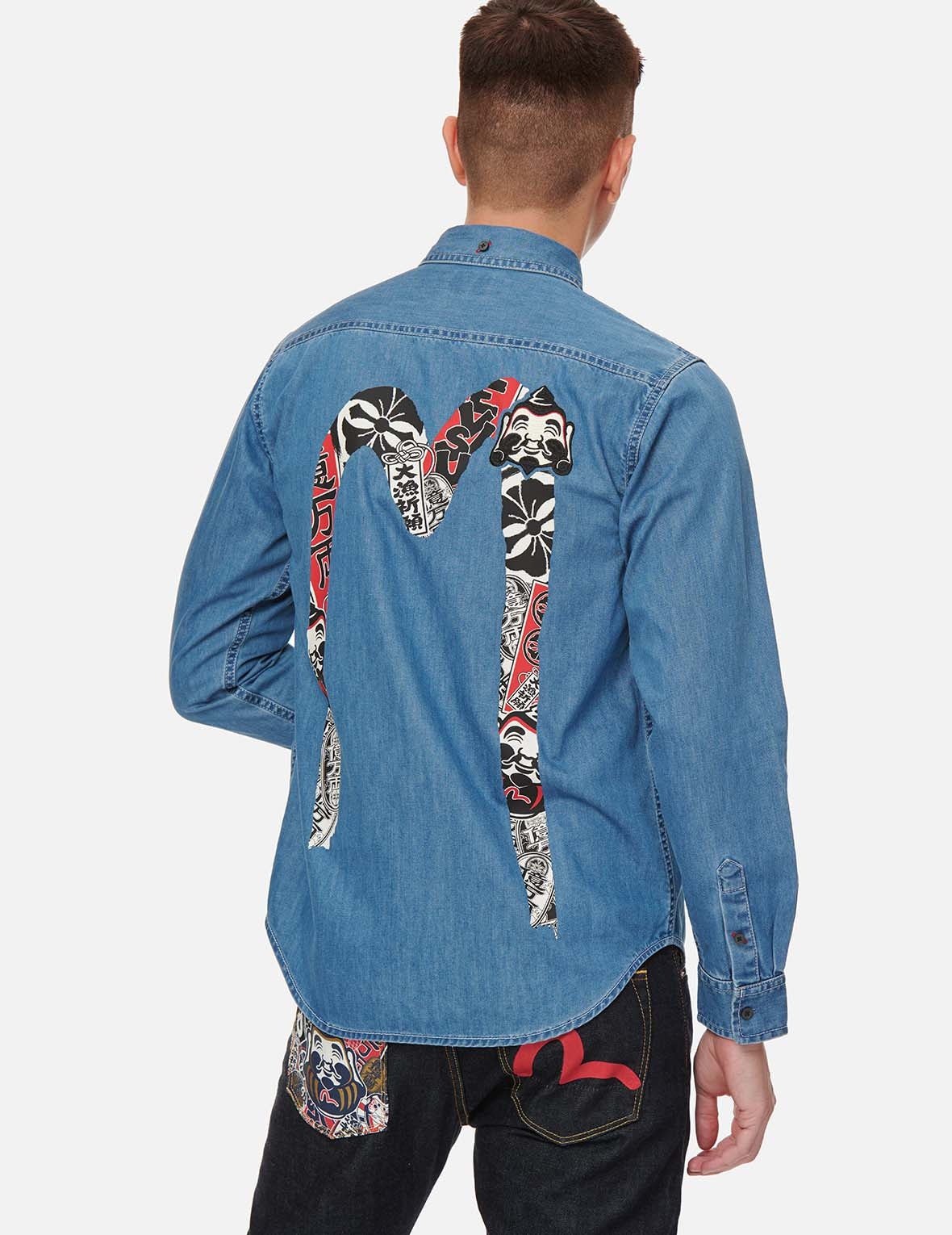 BIG CATCH PRAYER FESTIVAL GRAPHIC DAICOCK DENIM SHIRT - 3
