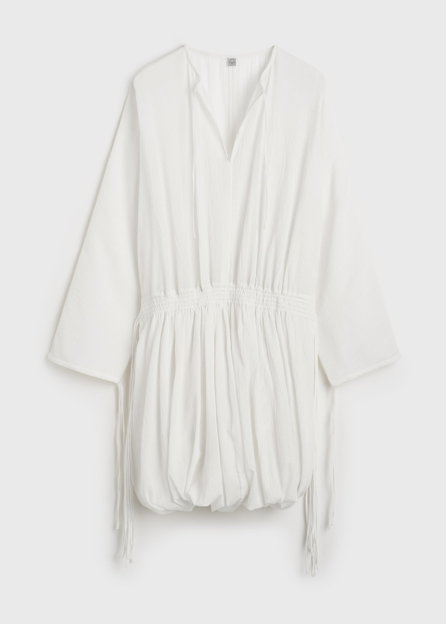 Drawstring dress off-white - 1