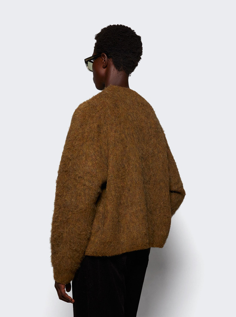 Brushed Mohair V-neck Sweater Brown 4