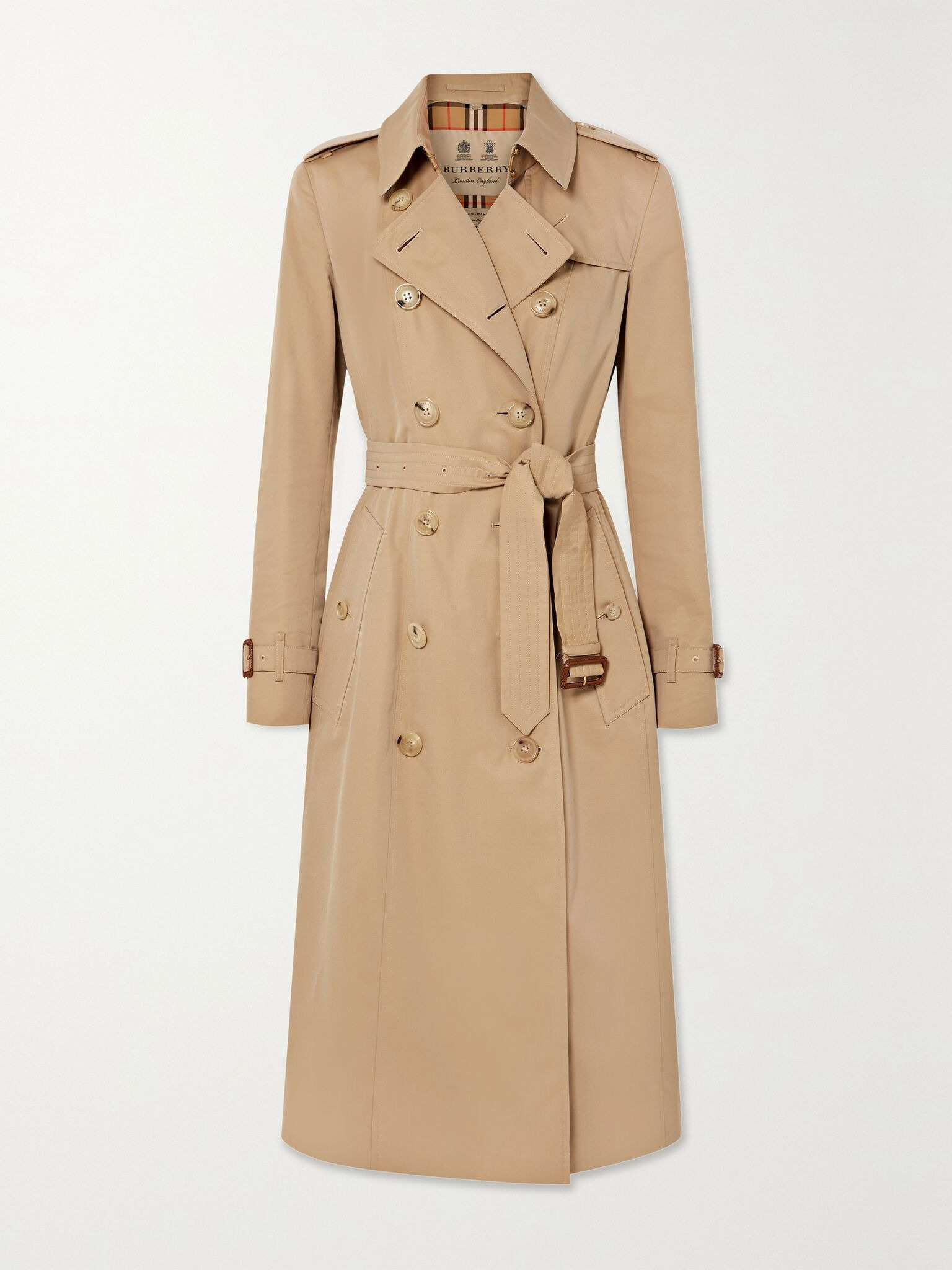 Chelsea Long organic cotton-gabardine trench coat Neutral - 1