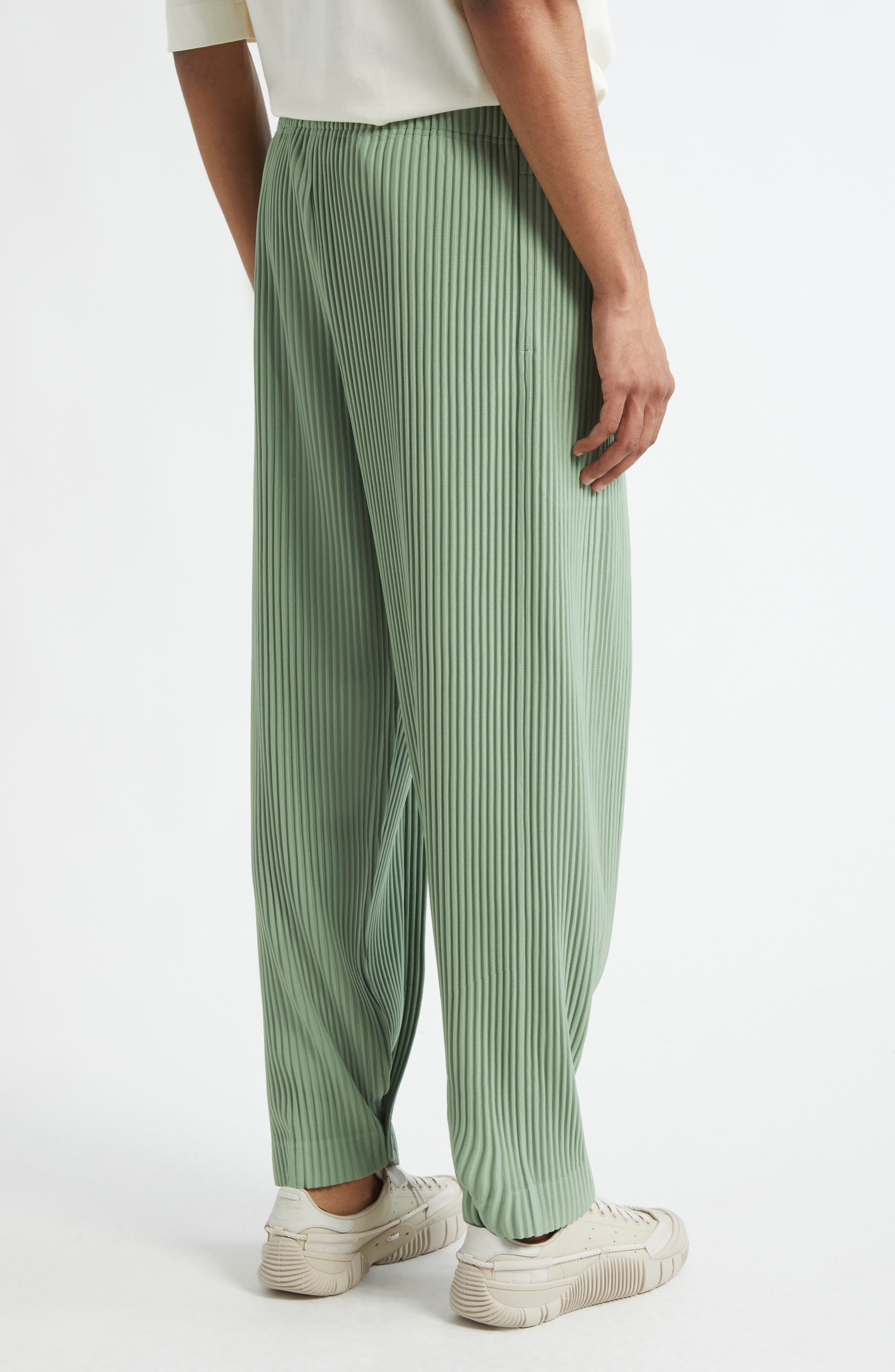 Homme Plissé Issey Miyake Bottoms 1 Pleated Straight Leg Pants in Pistachio Green at Nordstrom - 3