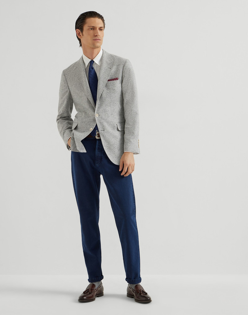 Garment-dyed iconic fit five-pocket trousers in denim 4