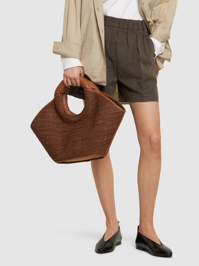 Castell raffia top handle bag - 2