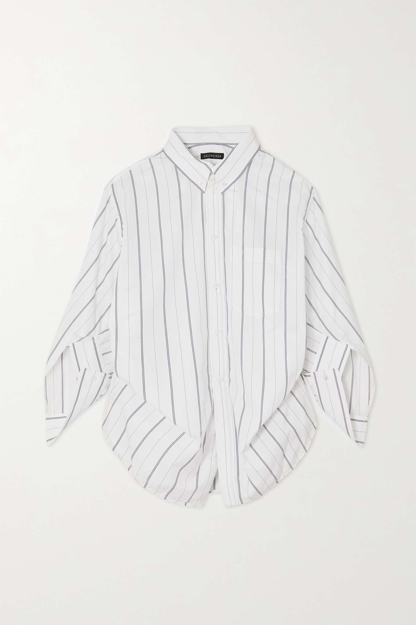 Swing Twisted oversized striped cotton-blend poplin shirt - 1