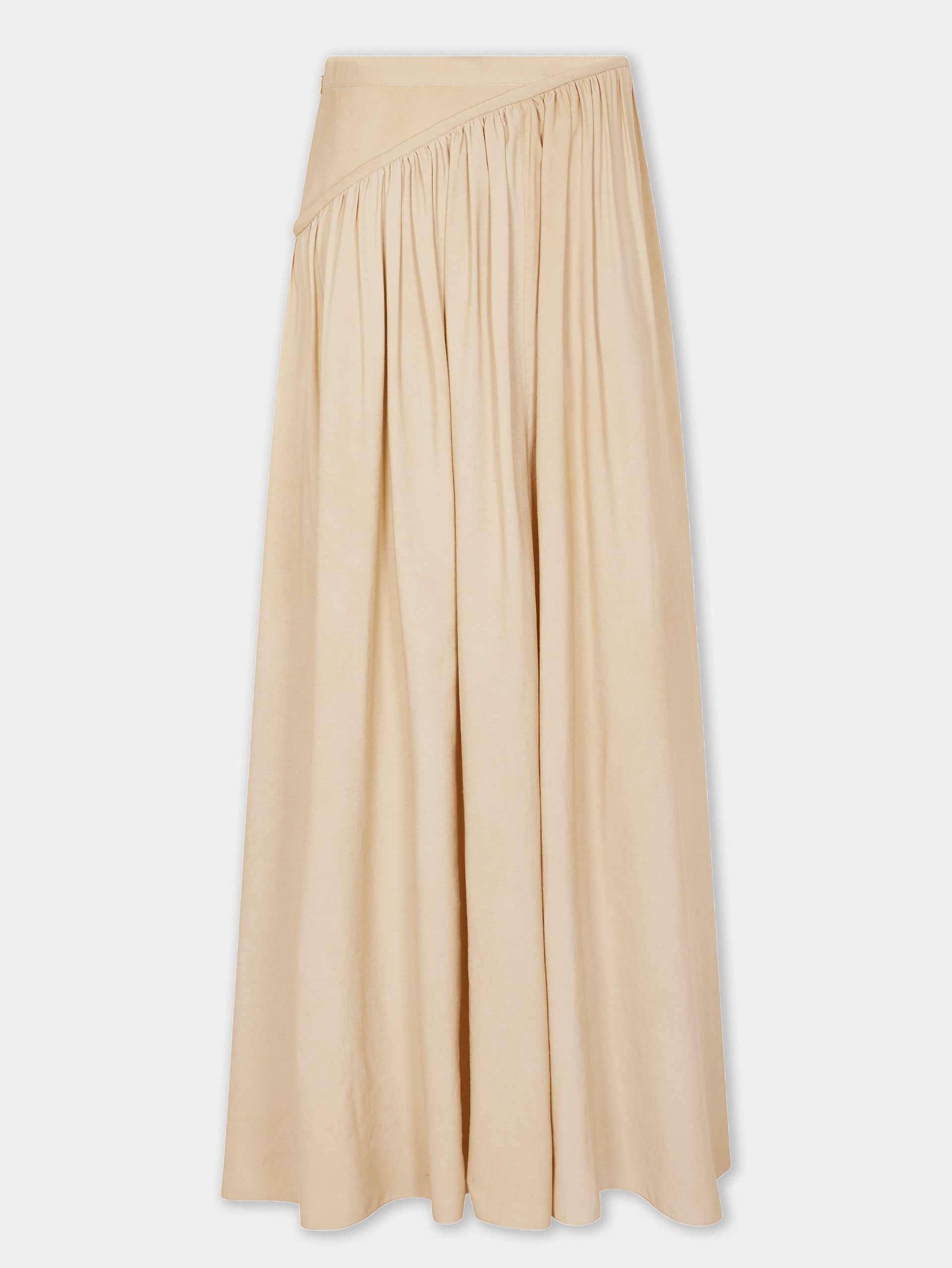 OCHRE LONG SKIRT IN VISCOSE TWILL - 7