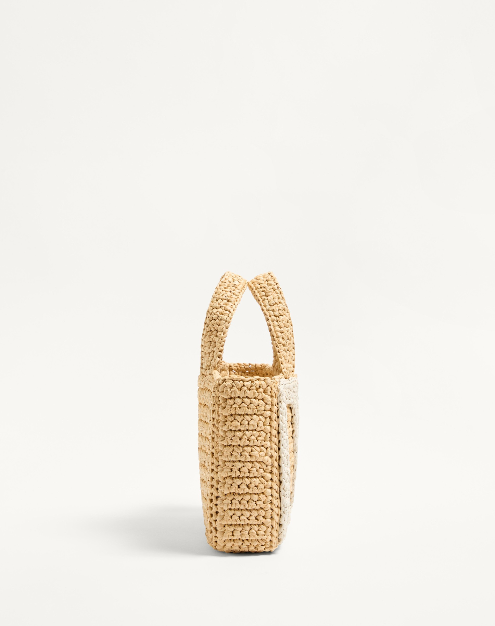 VALENTINO GARAVANI VIVA SUPERSTAR SMALL SHOPPING BAG IN RAFFIA - 4