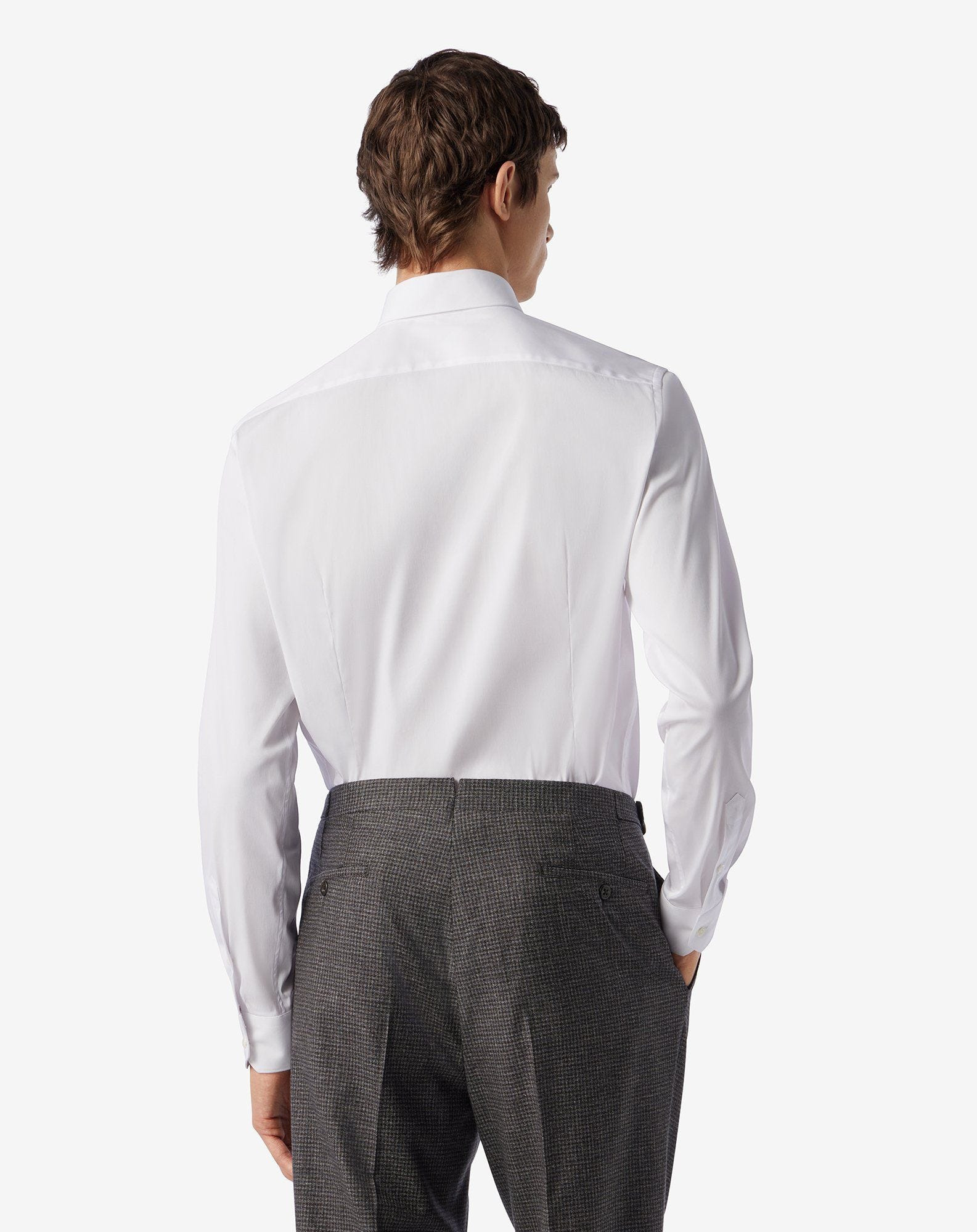 White cotton stretch poplin shirt - 4