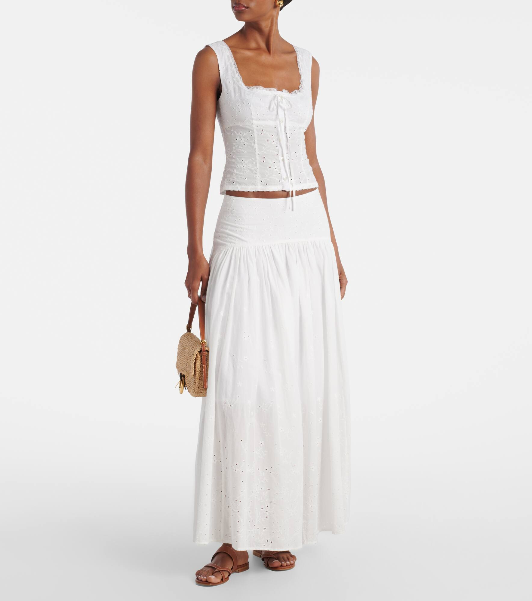 Lou broderie anglaise cotton top - 2