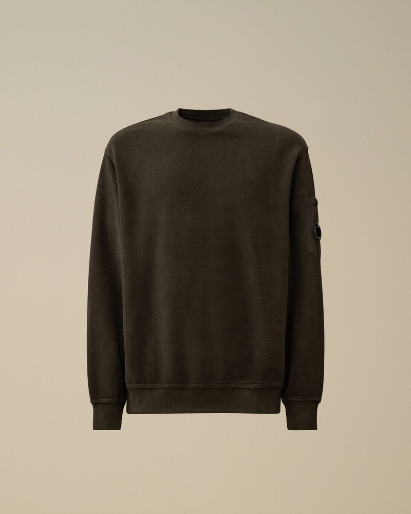 Brushed Emerized Diagonal Fleece Crewneck Sweatshirt 1