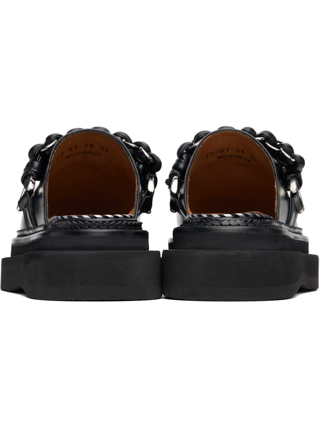 Black Leather Slip-on Loafers - 2