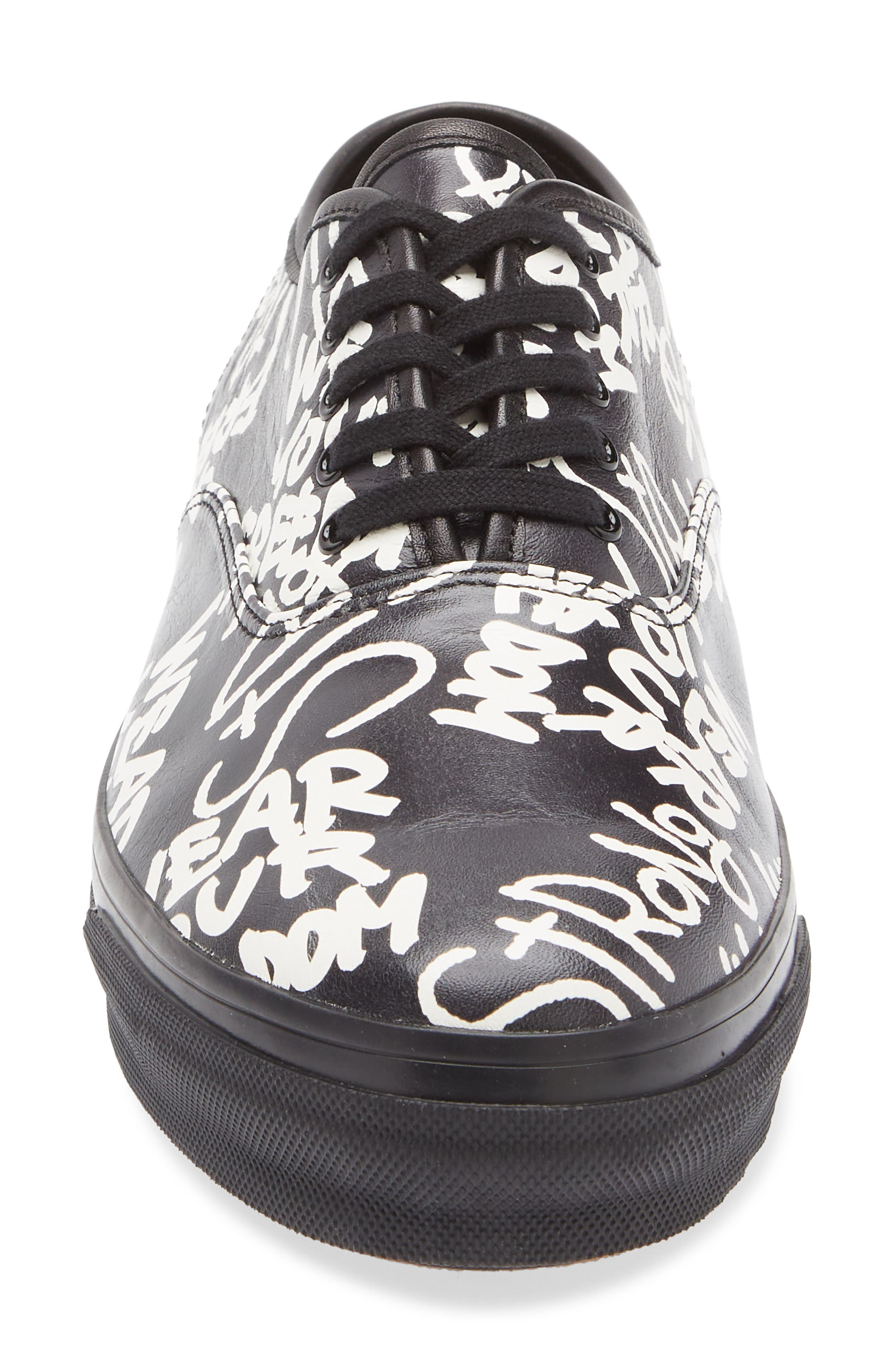 Comme des Garçons Comme des Garçons Graphic Leather Sneaker in Black/White at Nordstrom - 4