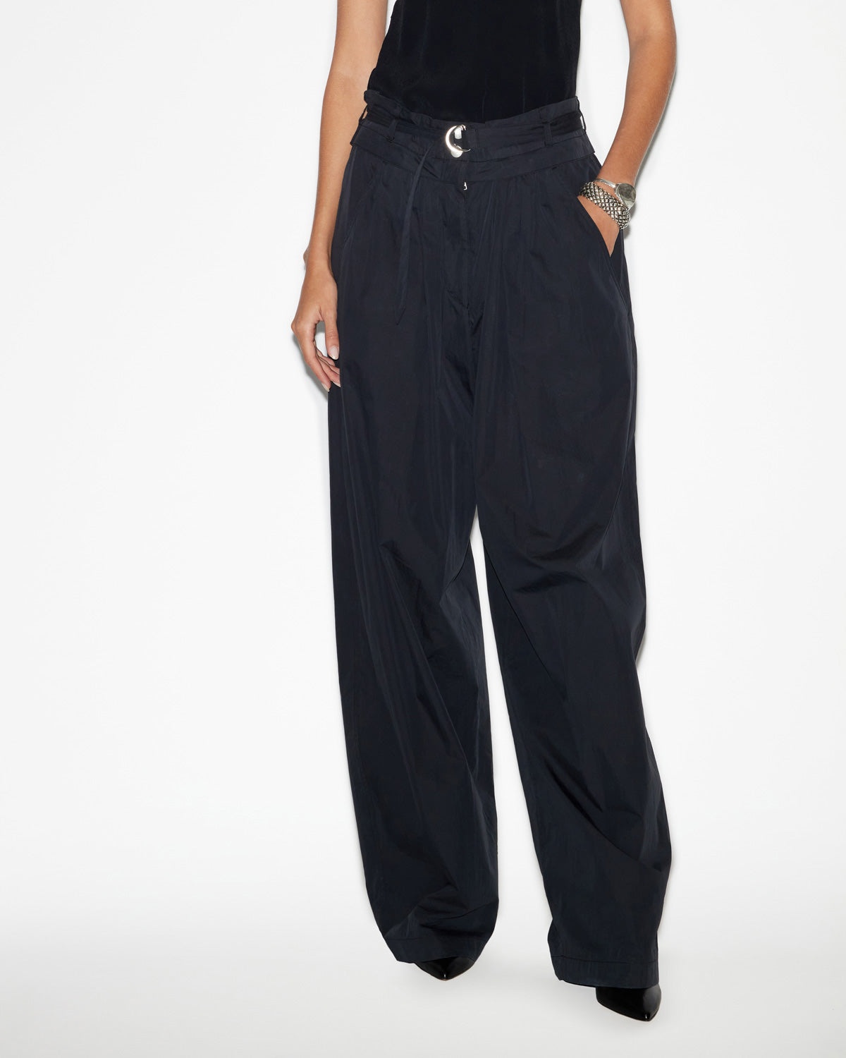 パンツ Isabel Marant Etoile Celia Trousers Isabel Marant Etoile Pantalon Celia – Noir Délavé