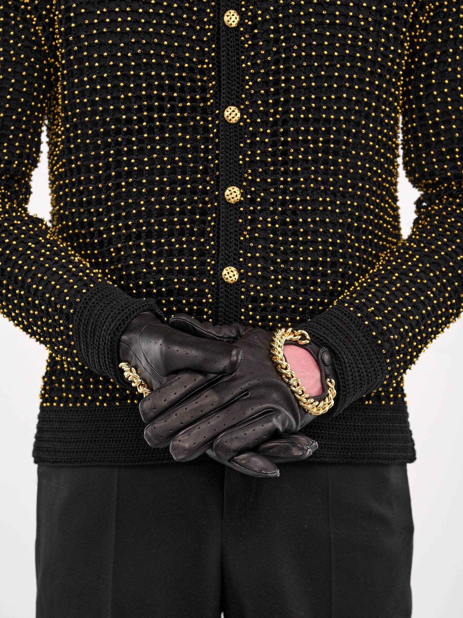 Chain Embellished Driving Gloves - 2