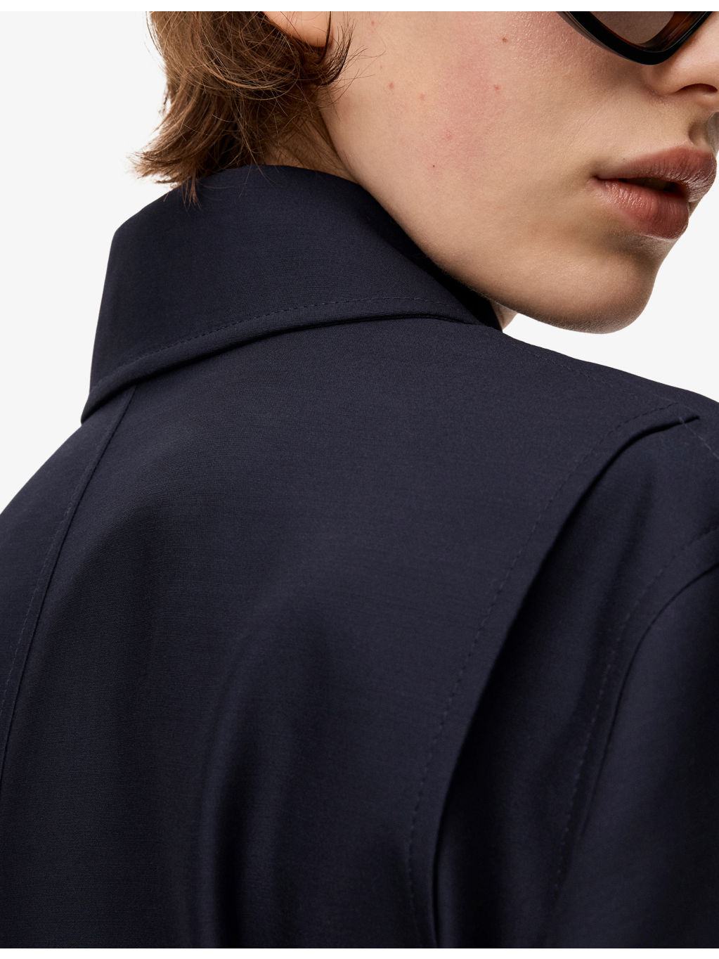 Belted Drape Wool-Silk Blend Jacket - 5