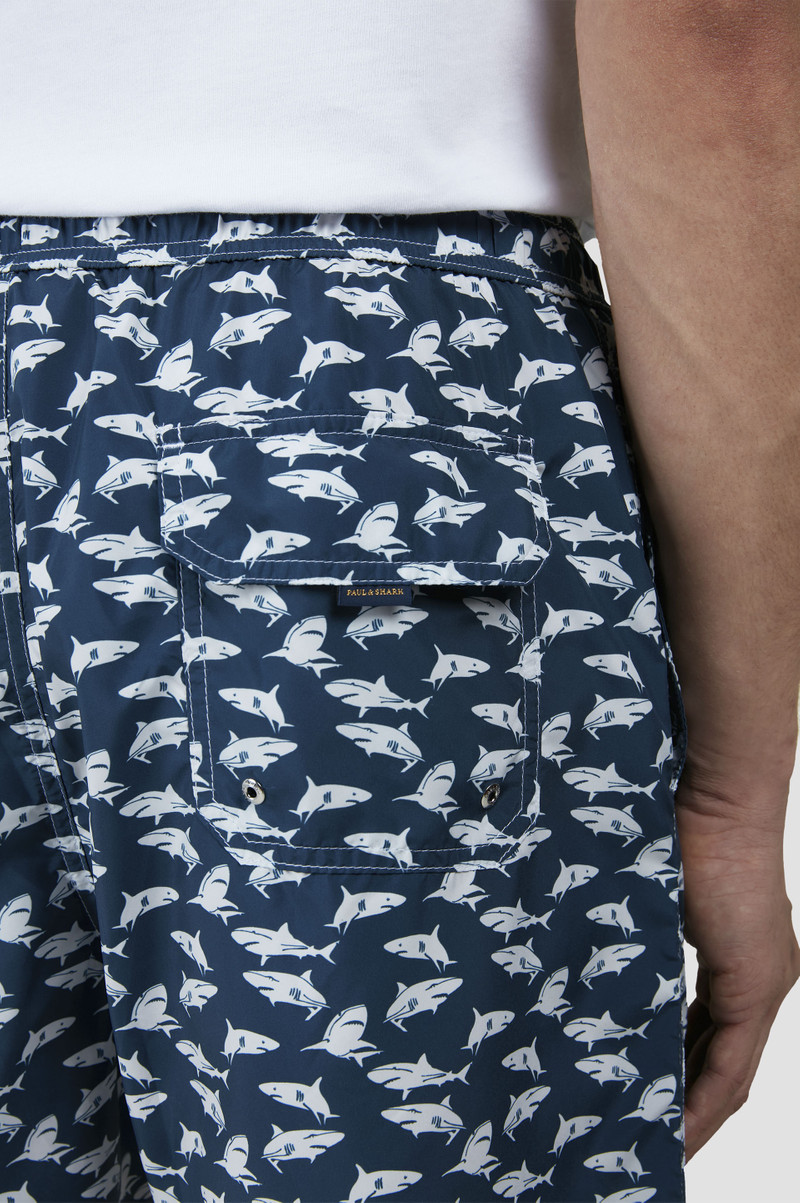 SWIM SHORTS WITH ALL-OVER SHARK PRINT 4