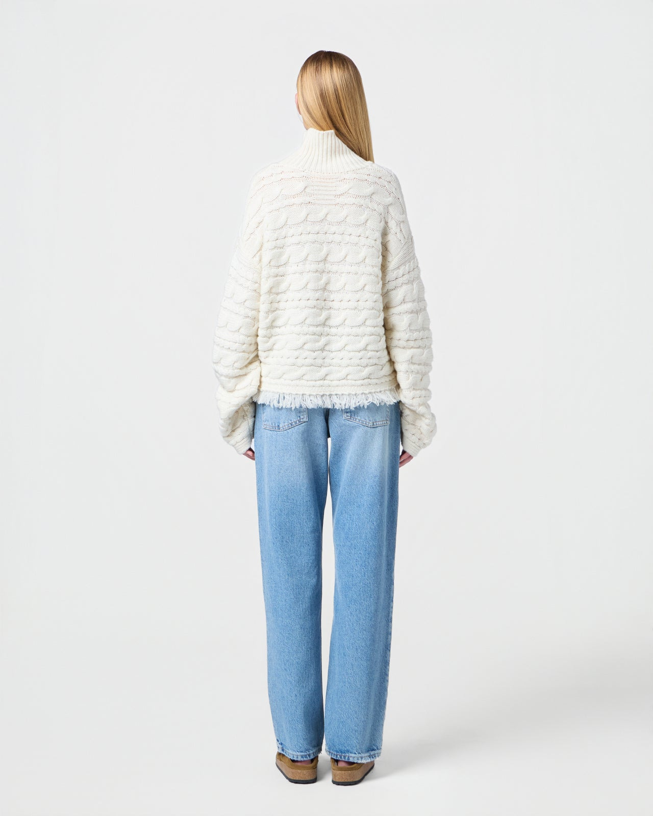 Cropped Cable Turtleneck - 7
