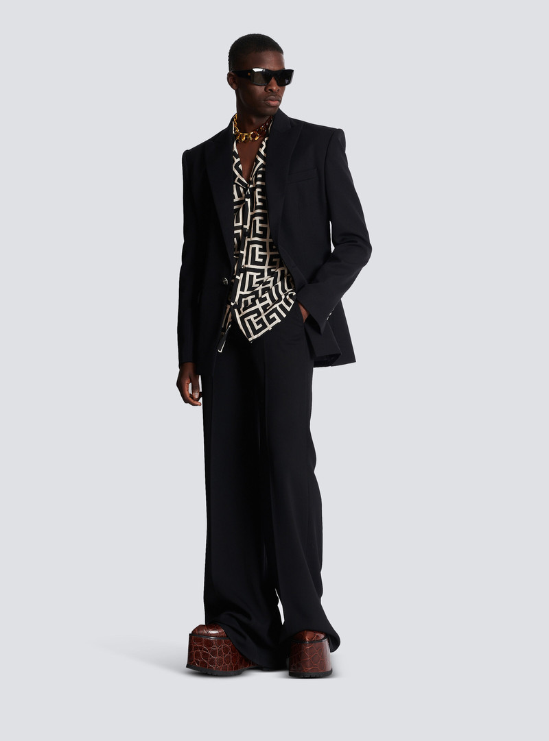 Balmain Monogram 인쇄 셔츠 outlook