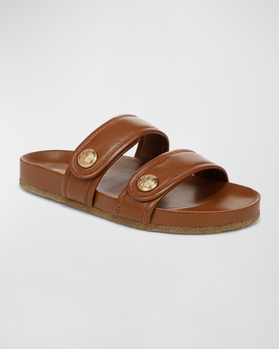VERONICA BEARD Percey Leather Dual Band Slide Sandals outlook
