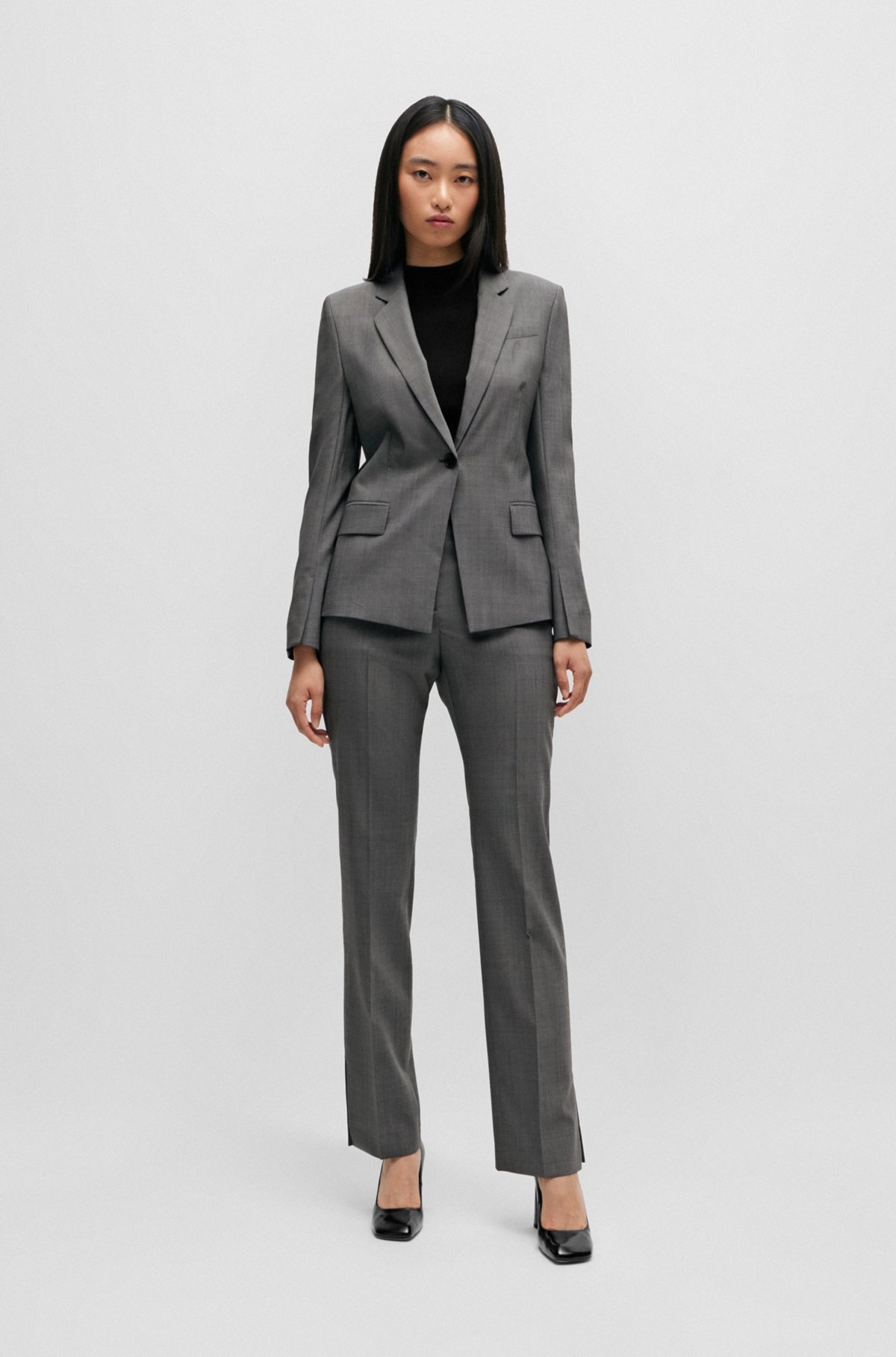SLIM-FIT JACKET IN ITALIAN VIRGIN-WOOL SHARKSKIN - 3