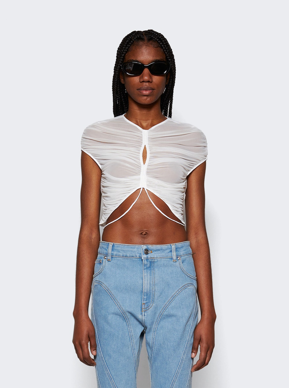 Mesh Crop Top Warm White - 3