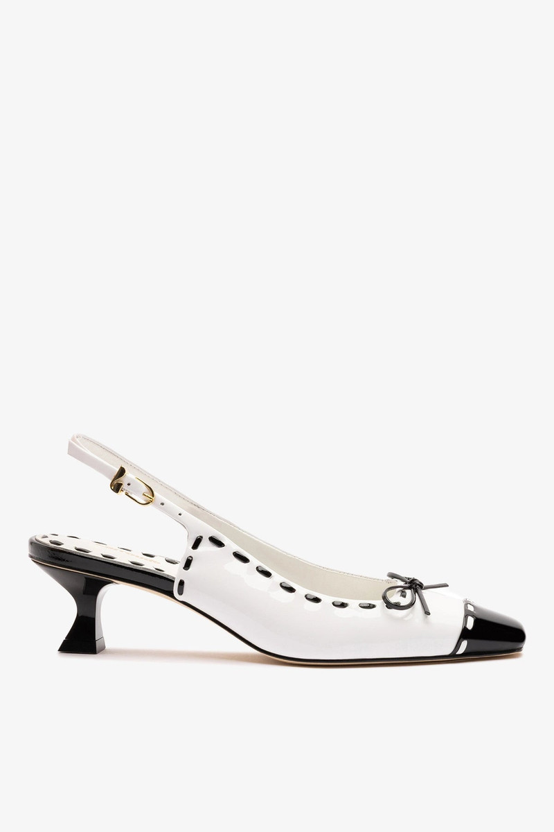 Jenny Pump In Black and White Patent Leather 1