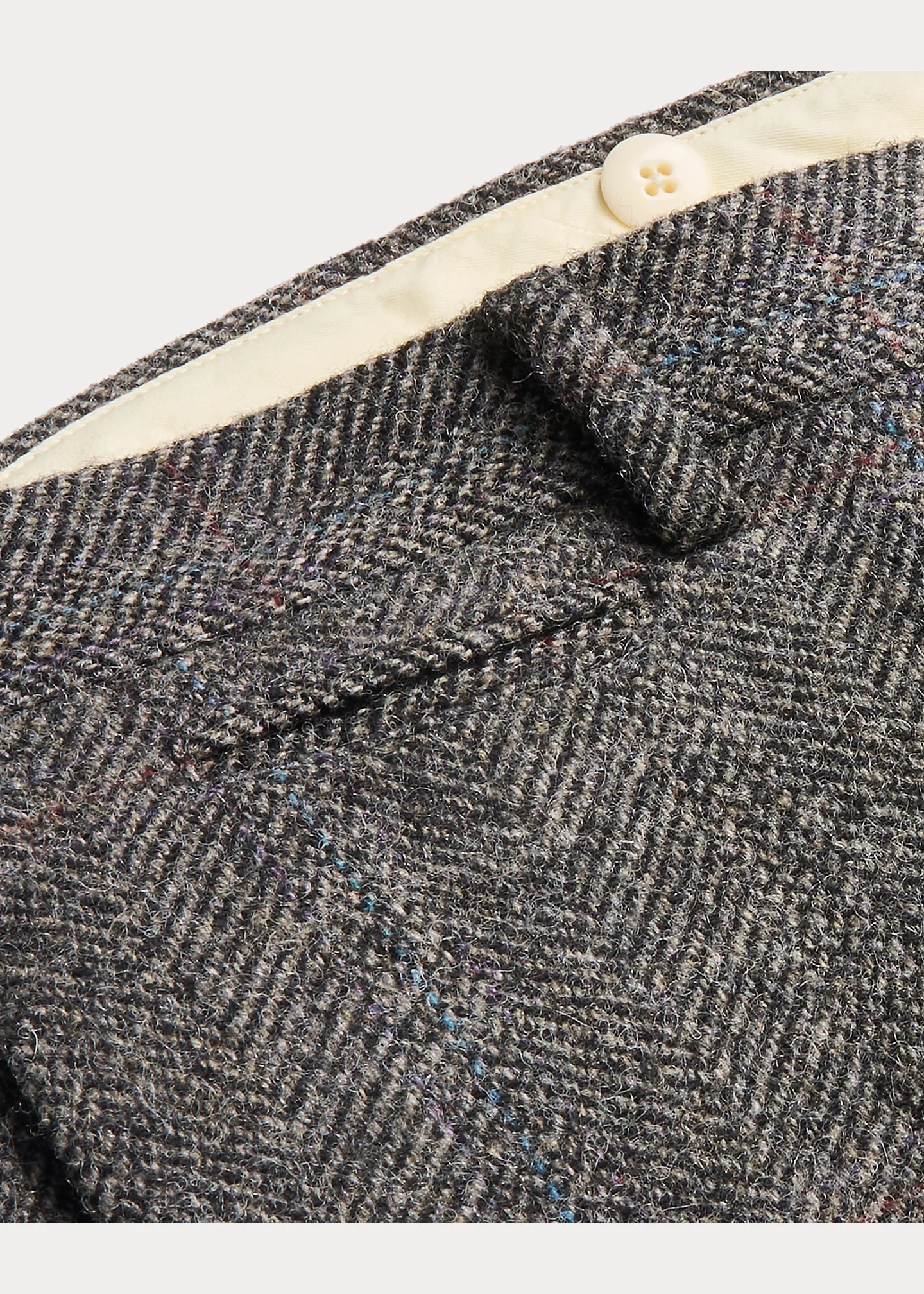 Slim Fit Wool Herringbone Suit Trouser - 6